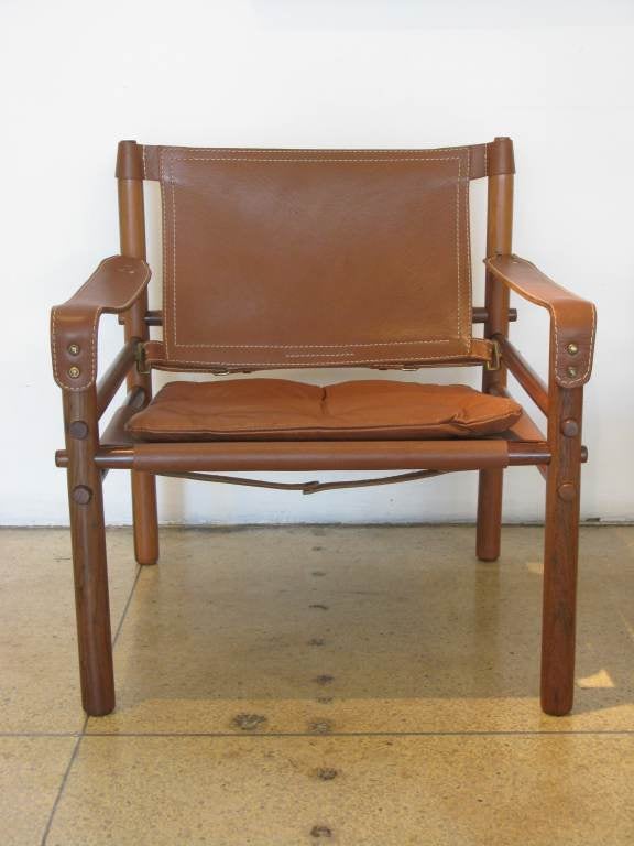 Pair of Arne Norell Leather "Safari" Chairs