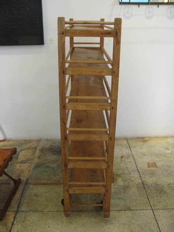 antique wood bakers rack