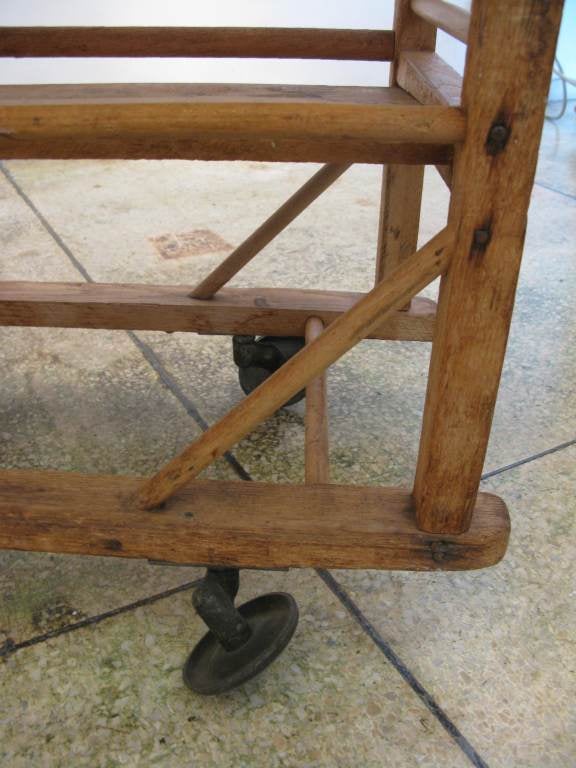 Wooden Rolling Baker's Rack In Good Condition In Los Angeles, CA