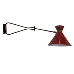 Red Metal French Wall Light