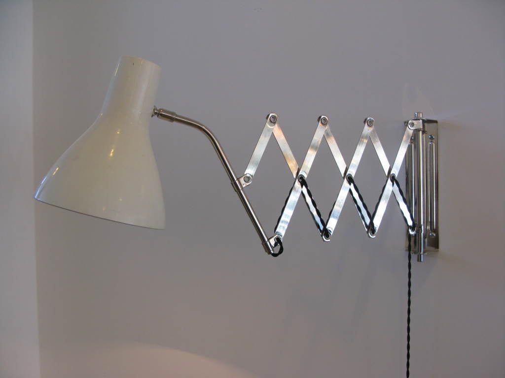 Vintage Polished Nickel Scissor Wall Light