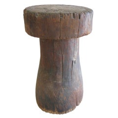 Antique Old Wooden Mushroom Table / Stool