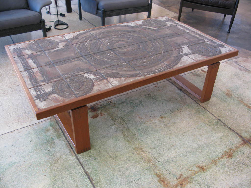 Danish Oak & Tile Table by Ox-Art