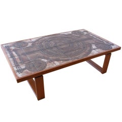 Danish Oak & Tile Table by Ox-Art