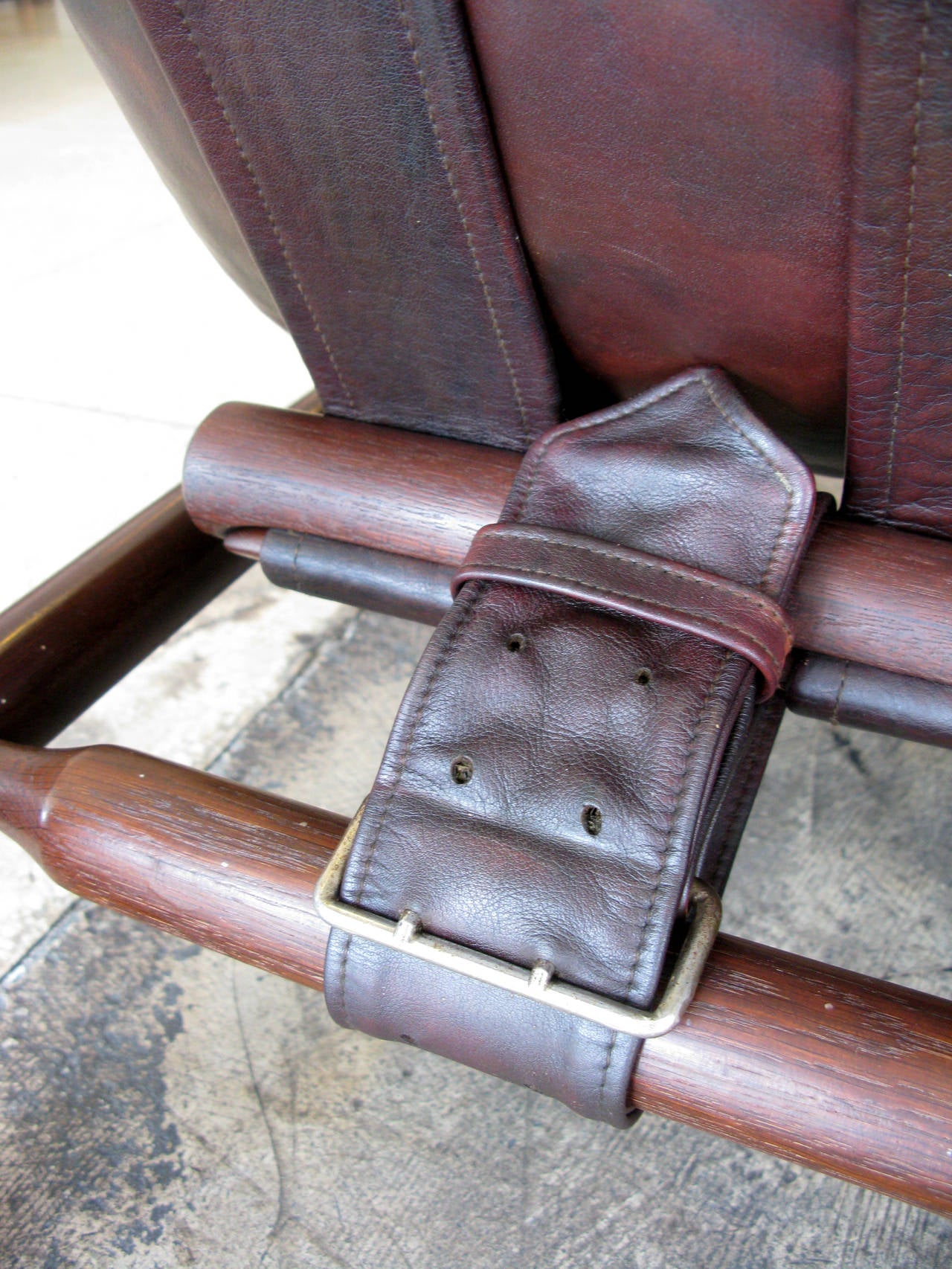 Leather Safari Style Three-Seat Sofa 2