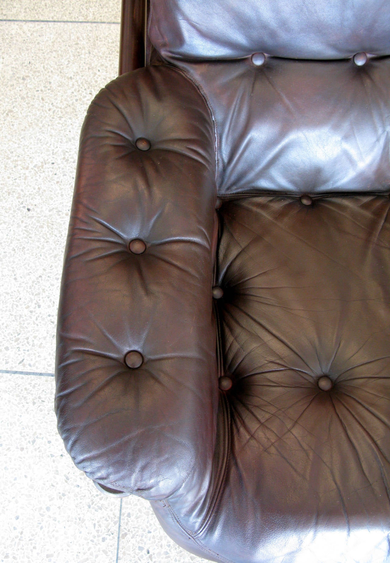 Leather Safari Style Three-Seat Sofa 4