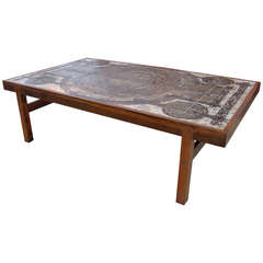 Danish Oak and Tile Table by Ox-Art