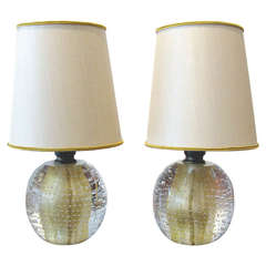 Pair of Petite Murano Glass Table Lamps