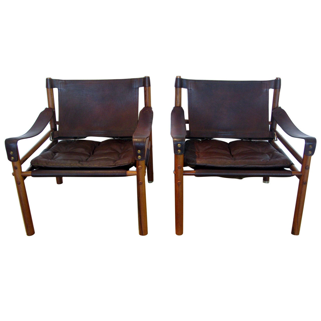 Pair of Arne Norell Sirocco "Safari" Chairs
