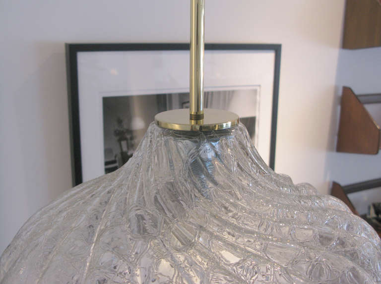 Late 20th Century Doria Crackled Glass Pendant Light