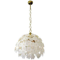 White Cascading Floral Glass Chandelier