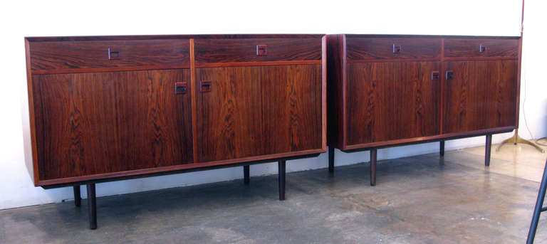 Danish Pair of Brouer Rosewood Cabinets