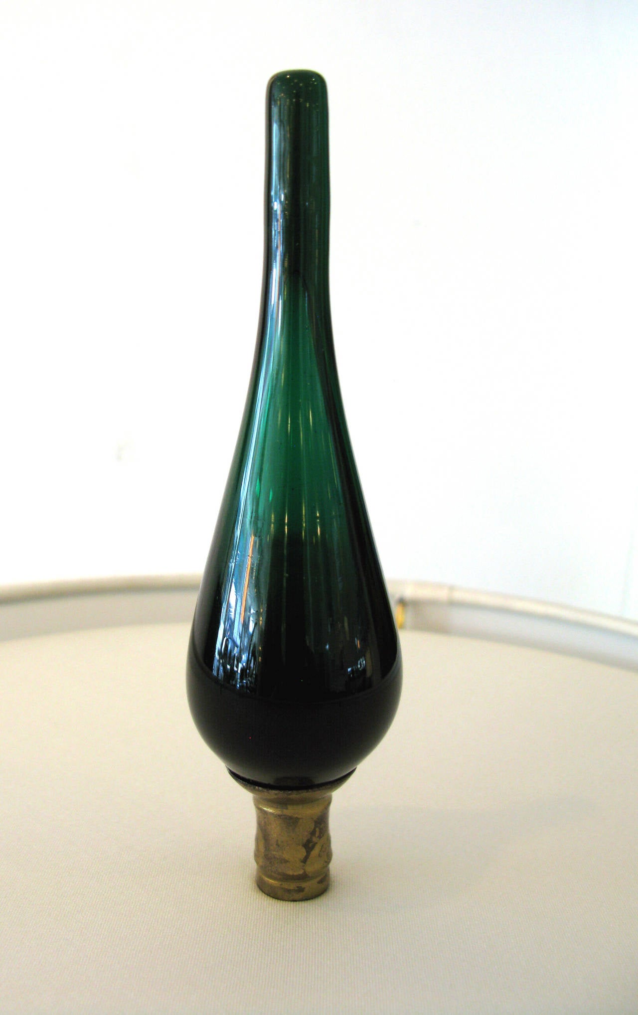 Pair of Emerald Green Blenko Glass Lamps 3