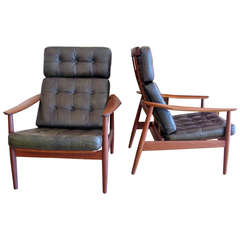 Pair of Reclining Arne Vodder Armchairs