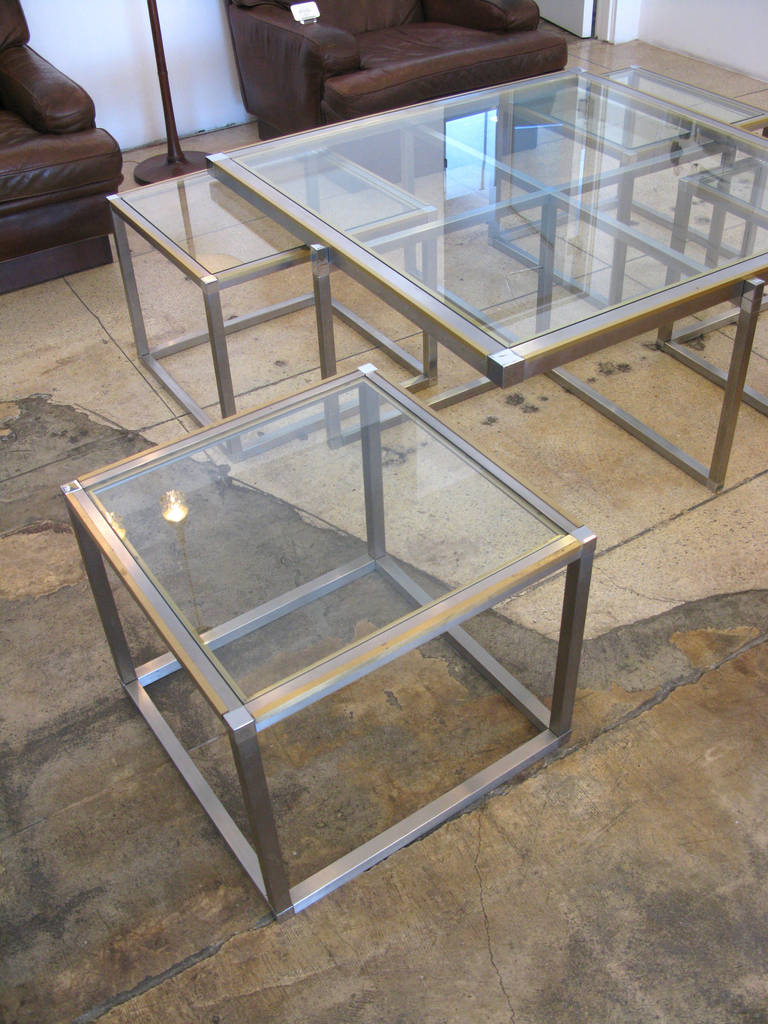 Maison Charles Glass Coffee Table with Four Side Tables 3