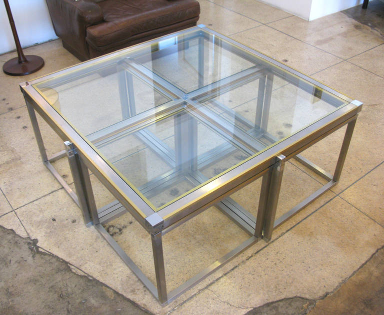 Maison Charles Glass Coffee Table with Four Side Tables 1