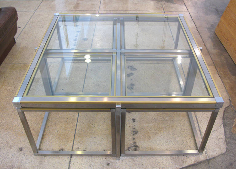 Maison Charles Glass Coffee Table with Four Side Tables 2