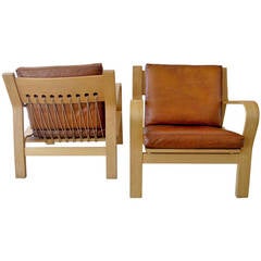 Pair of Hans J. Wegner Armchairs in Oak Pair of Hans J. Wegner Armchairs in Oak