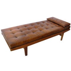 Poul Volther Wood and Aged Leather Daybed