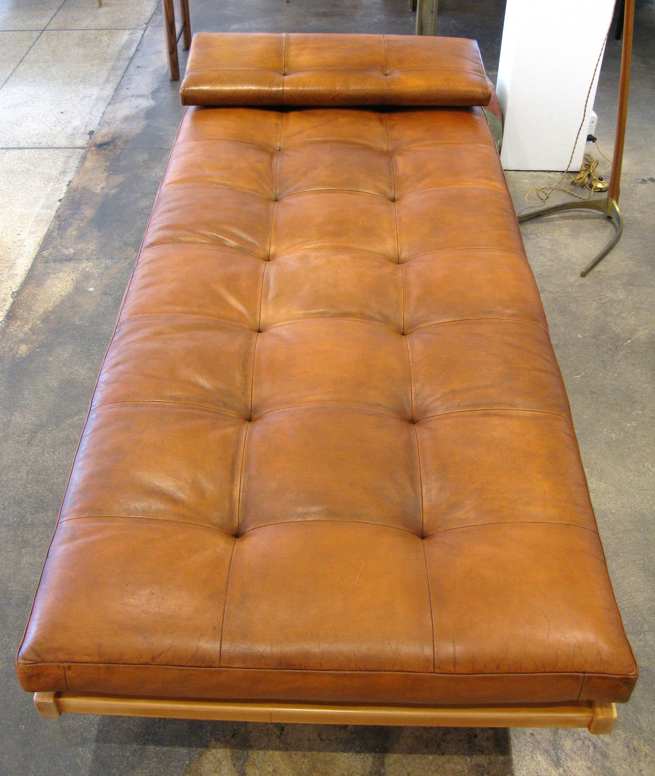 Danish Poul Volther Leather and Teak Daybed