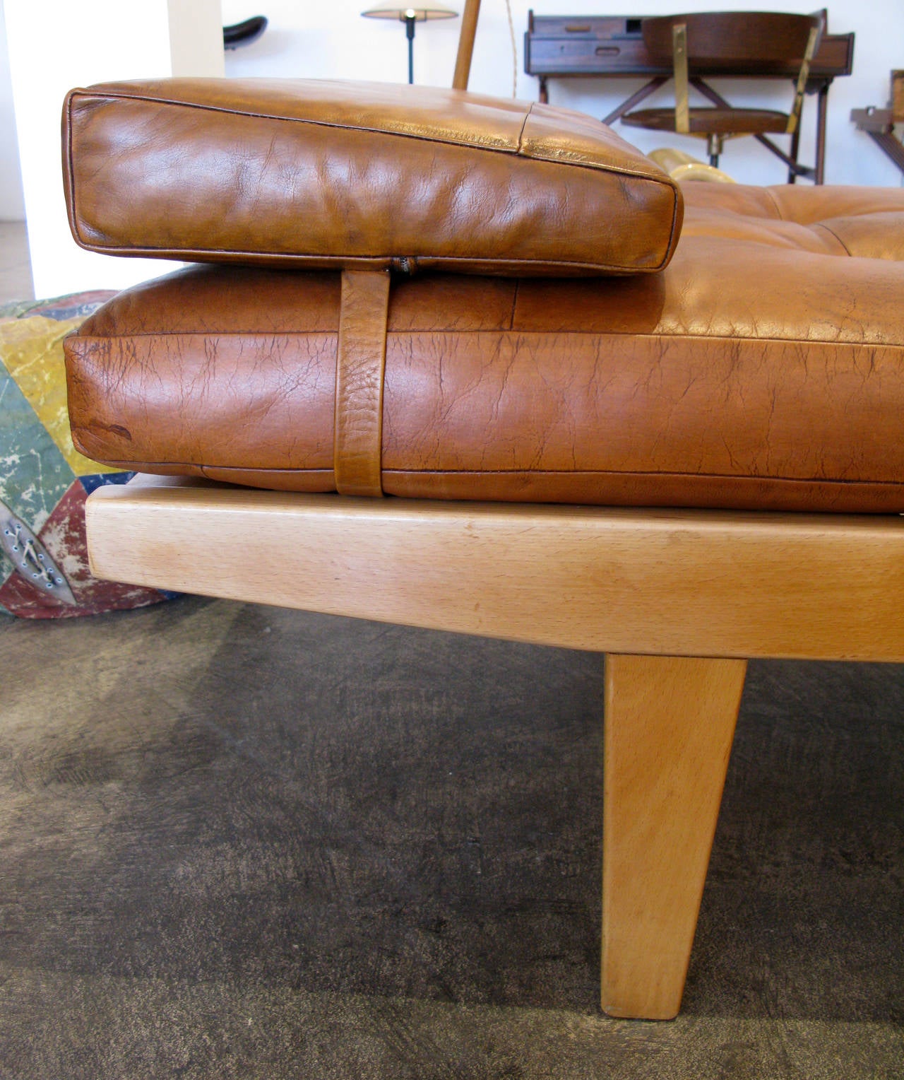 Mid-20th Century Poul Volther Leather and Teak Daybed