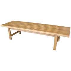 Danish Slatted Oak Bench