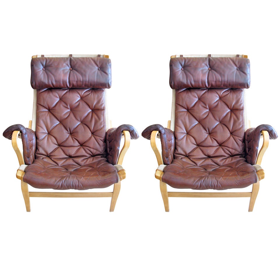 Pair Bruno Mathsson "Pernilla" Chairs