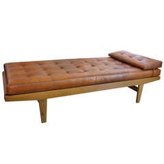 Poul Volther Wood & Aged Leather Daybed