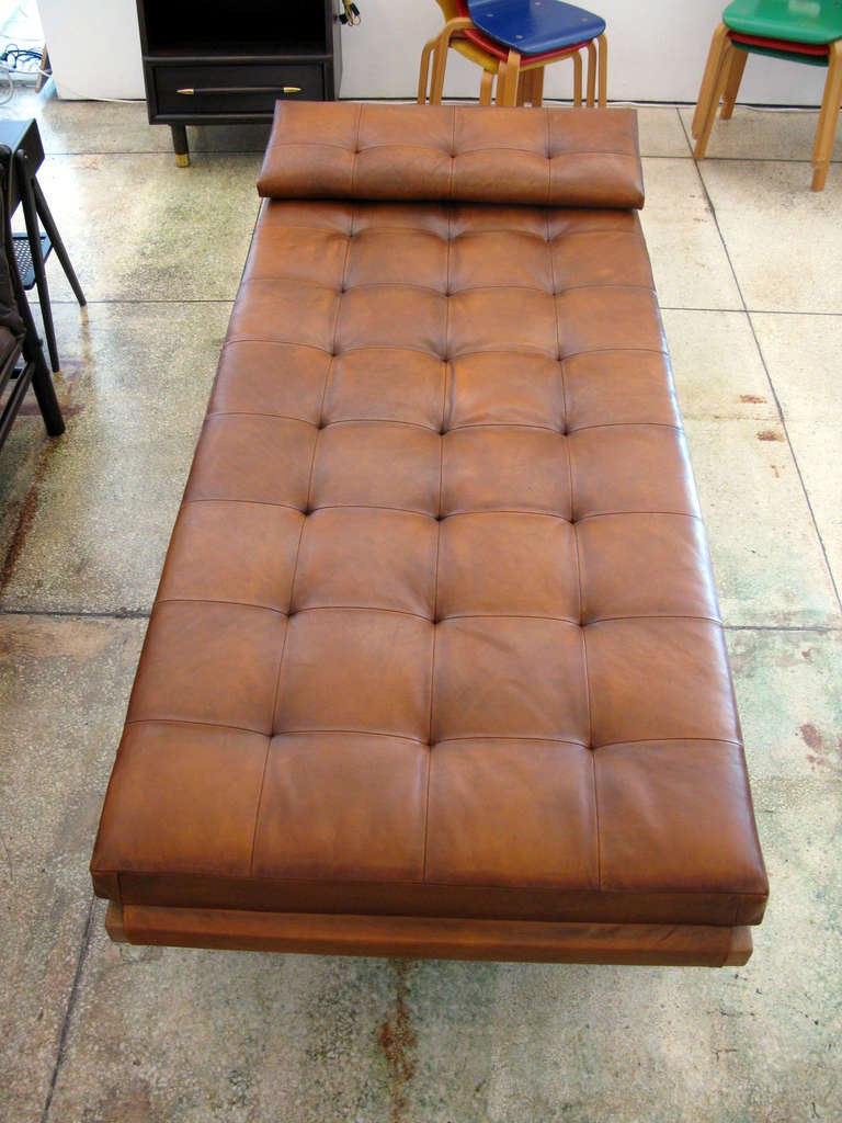 Mid-20th Century Poul Volther Wood & Aged Leather Daybed