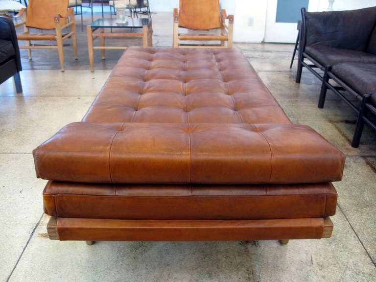 Poul Volther Wood & Aged Leather Daybed 1