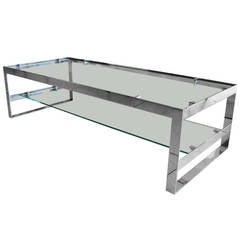 Polished Nickel Flatbar Coffee Table