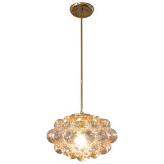 Amber Bubbled Glass Pendant Light