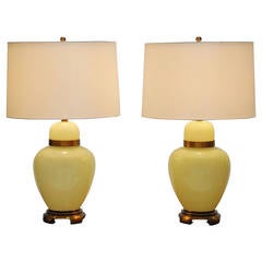 Italian Glass Lamps, Pair