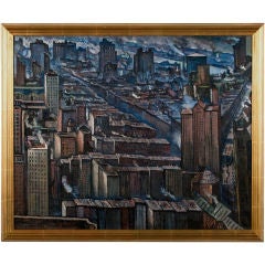 Signed - Jean Negulesco (1900-1993) New York City Scene 1929 3