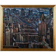  Jean Negulesco New York City Scene, 1929 signed Oil on Canvas
