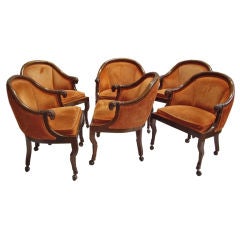 Set of Six Carved Wood Armchairs by Monteverdi Young