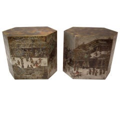 Pair of Signed Philip and Kelvin LaVerne Bronze Tables