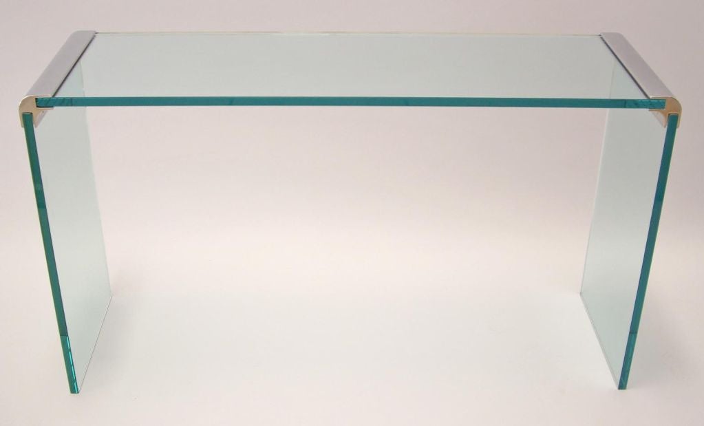 Glass and Polished Chrome Table from The Pace Collection