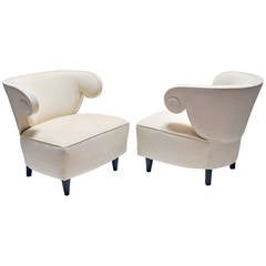 Pair of 1950s Upholstered Chairs by Paul Laszlo