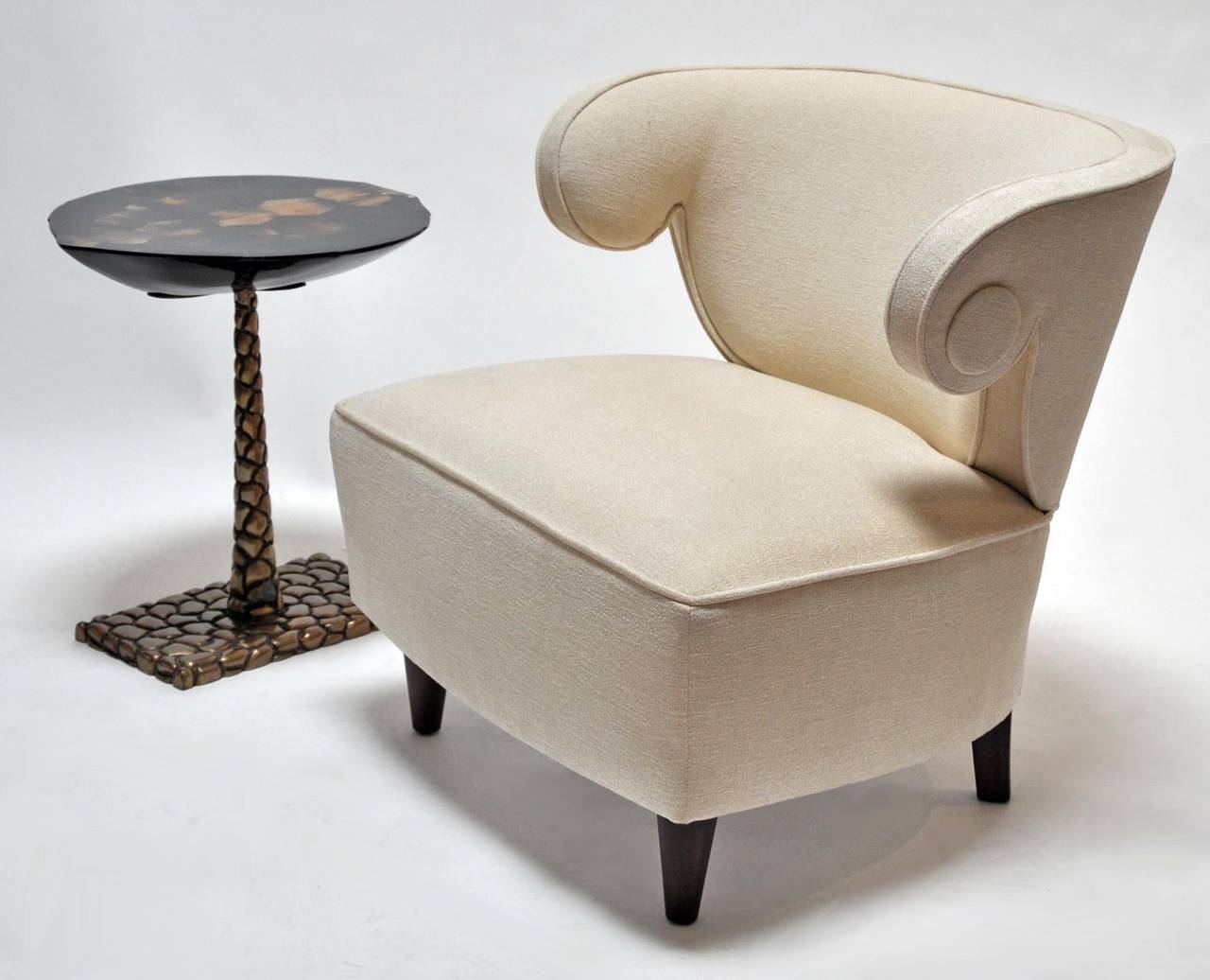 American Pair of 1950s Upholstered Chairs by Paul Laszlo
