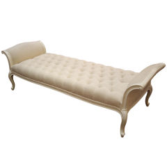 1940s Daybed- Cream Lacquer with Oyster Chenille Upholstery