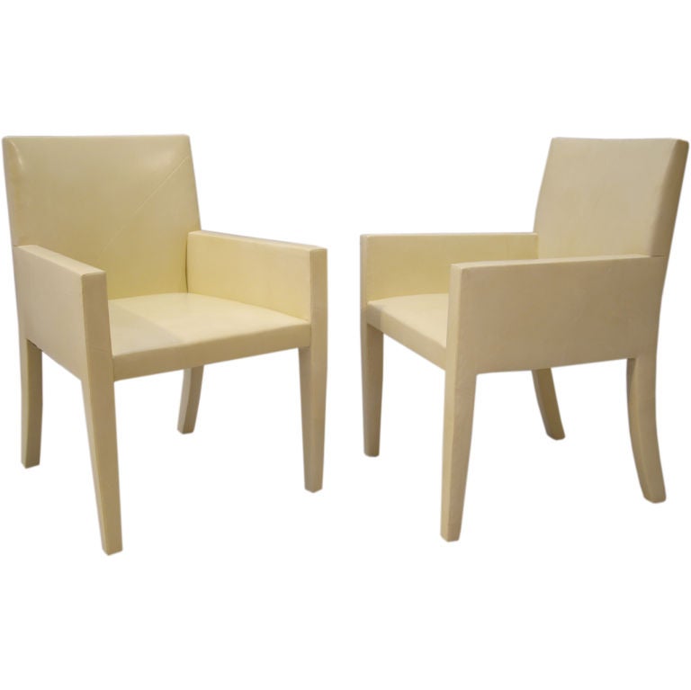 Pair of Leather Arm Chairs from J.Robert Scott