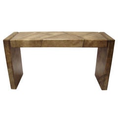 Parchment Covered Console Table