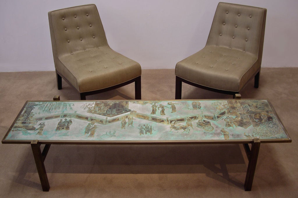 American Exceptional Signed Philip and Kelvin LaVerne Coffee Table