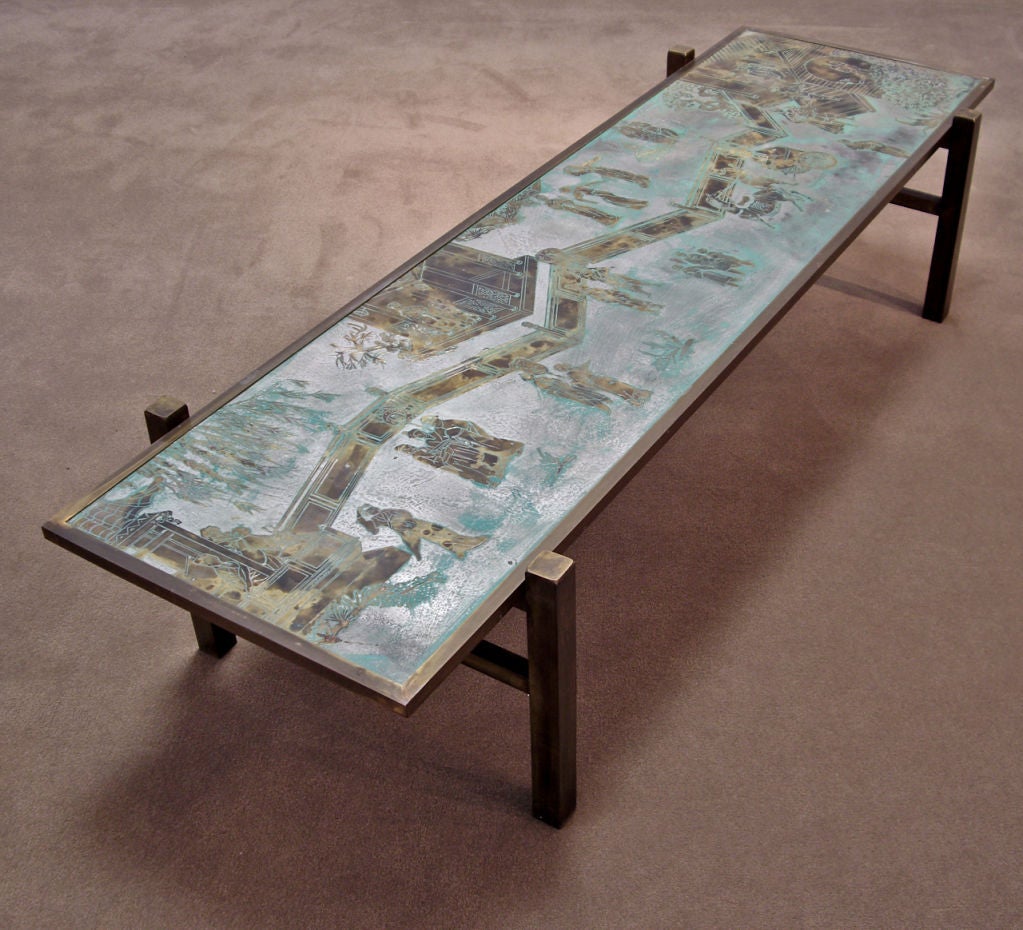 Exceptional Signed Philip and Kelvin LaVerne Coffee Table 1