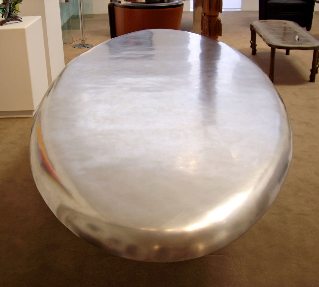 American Larry Totah (1955-2010) Massive Architectural Metal Dining Table