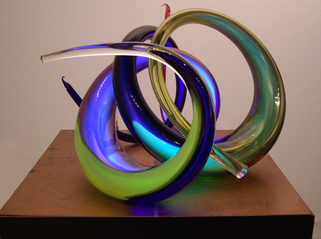 Paul Seide-(American 1949-) Illuminated Glass Sculpture In Excellent Condition In Los Angeles, CA