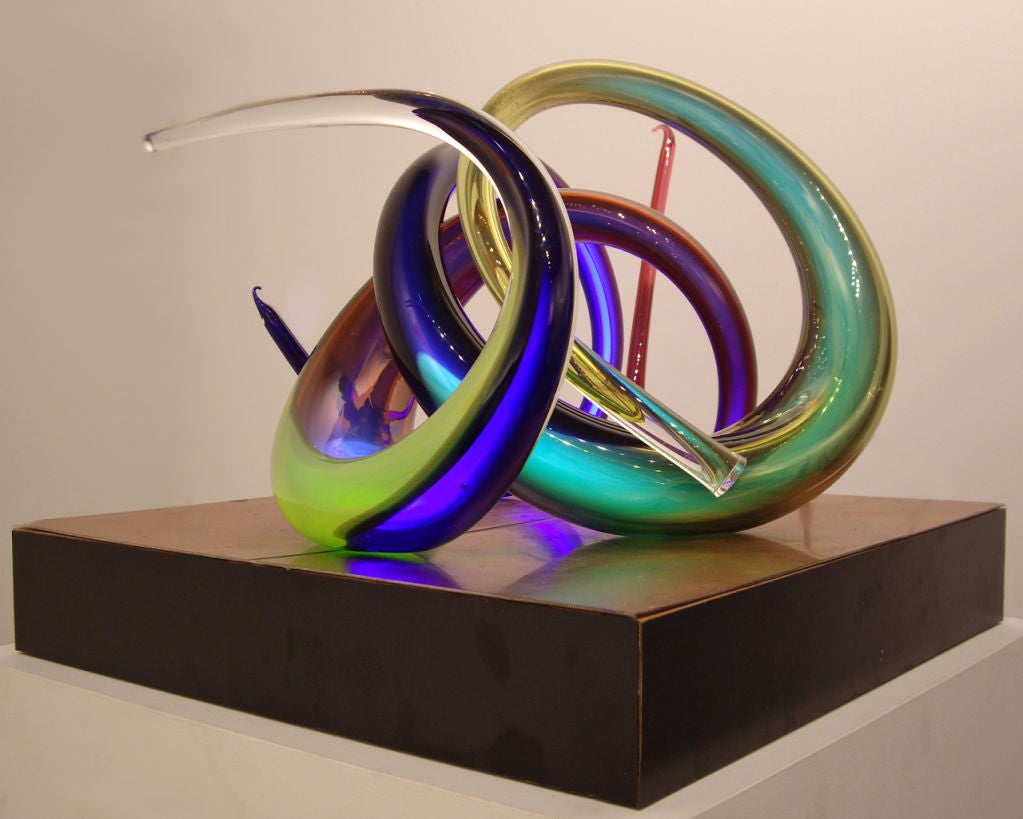 20th Century Paul Seide-(American 1949-) Illuminated Glass Sculpture
