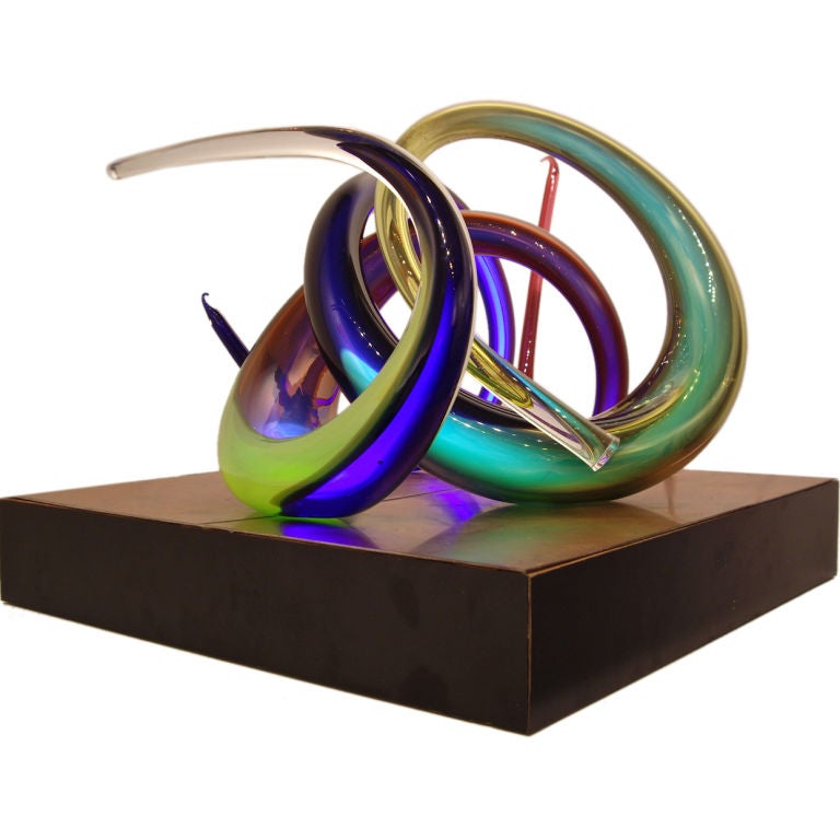 Paul Seide-(American 1949-) Illuminated Glass Sculpture