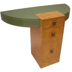 Johann Tapp- 1940s Leather Top Console With Drawers